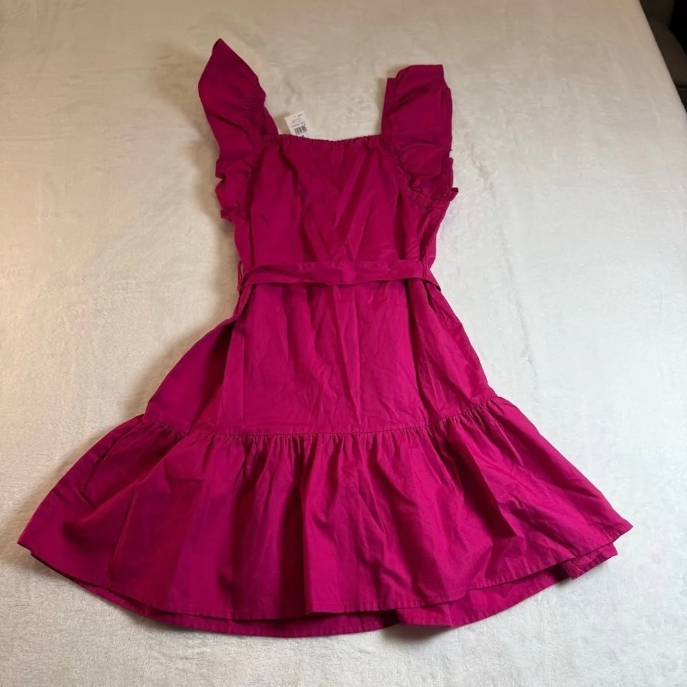 NWT GAP Fuchsia Kids Dress with Ruffle Sleeves